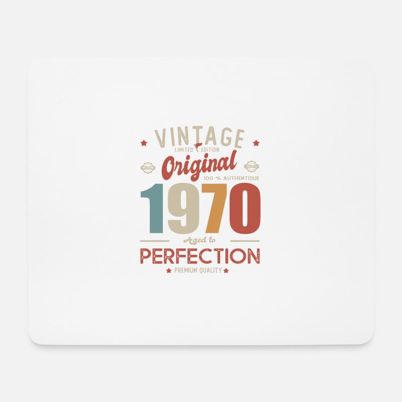 Vintage Original 1970 Geburtstagsgeschenk - Mousepad (Querformat) - Weiß