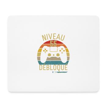 Niveau 55 Débloqué - Tapis de souris (format paysage) - blanc - Devant
