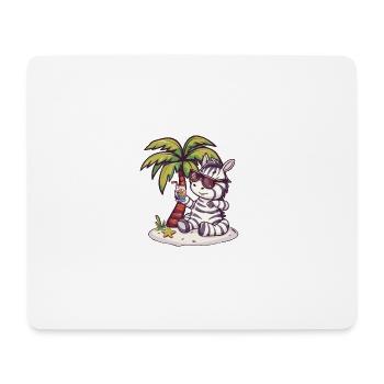 Palmier d’été de l’île Zebra - Tapis de souris (format paysage) - blanc - Devant