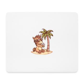 Pferd Insel Sommer Palme - Mousepad (Querformat) - Weiß - Vorne