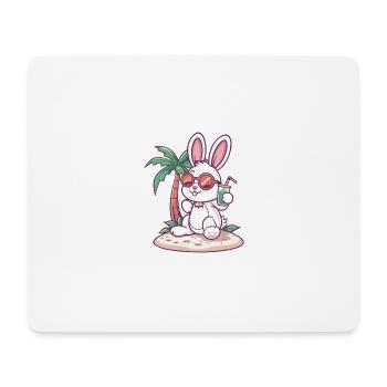 Bunny, Island, Summer, Palm - Mouse Pad (horizontal) - white - Front