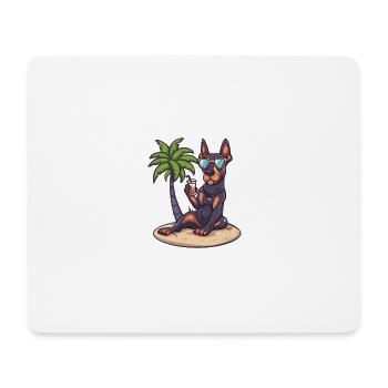 Dobermann Hund Sommer - Mousepad (Querformat) - Weiß - Vorne