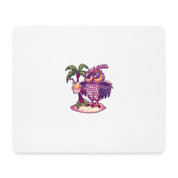 Eule Insel Sommer Palme - Mousepad (Querformat) - Weiß - Vorne