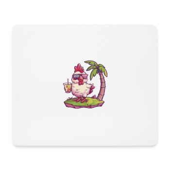 Palmier d’été de l’île du poulet - Tapis de souris (format paysage) - blanc - Devant