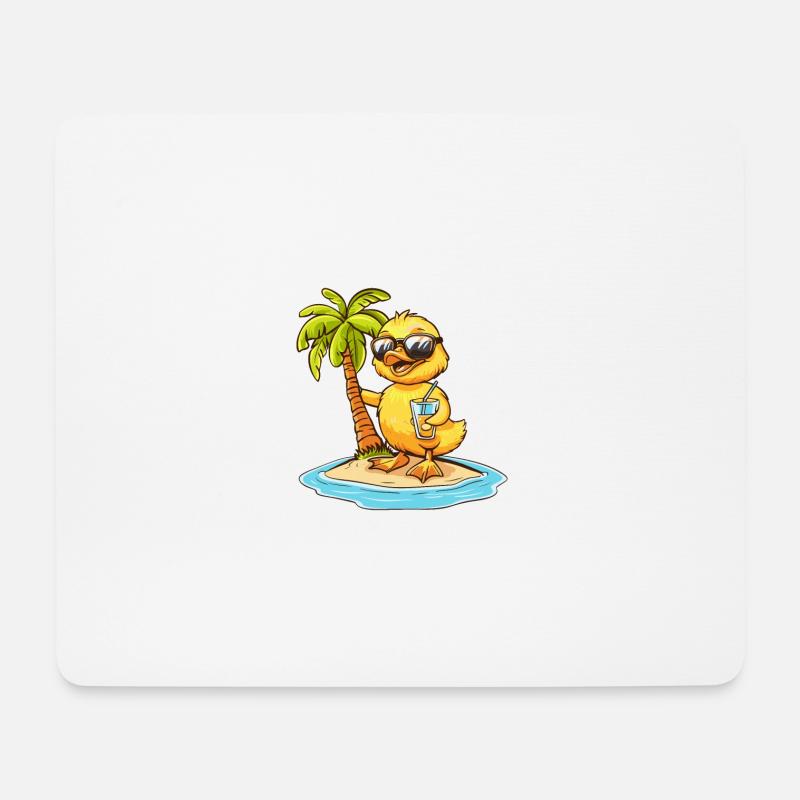 Ente Sommer Urlaub - Mousepad (Querformat) - Weiß