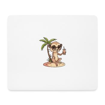 Vacances d’été de suricate - Tapis de souris (format paysage) - blanc - Devant
