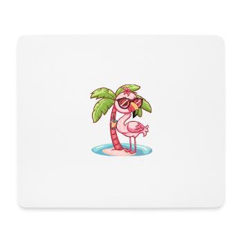 Palmier d’été de l’île Flamingo - Tapis de souris (format paysage) - blanc - Devant