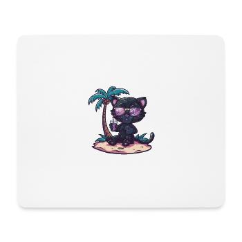 Palmier d’été de l’île Panther - Tapis de souris (format paysage) - blanc - Devant
