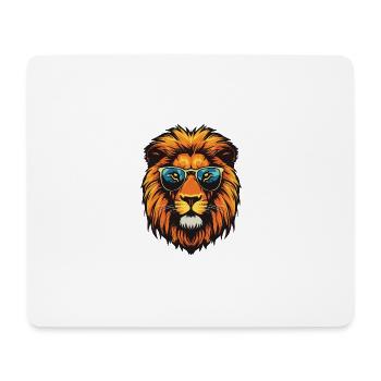 Tête de lion Cool - Tapis de souris (format paysage) - blanc - Devant