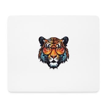 Tiger Kopf Cool - Mousepad (Querformat) - Weiß - Vorne