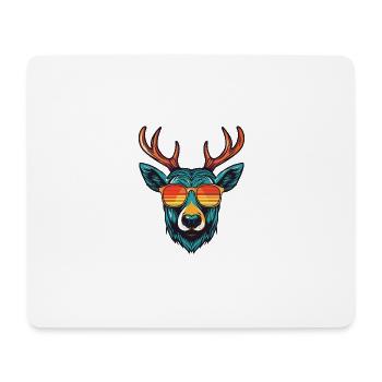 Hirsch Kopf Cool - Mousepad (Querformat) - Weiß - Vorne