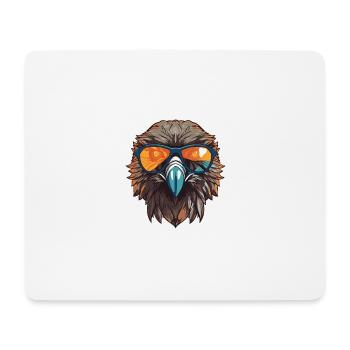 Adler Kopf Cool - Mousepad (Querformat) - Weiß - Vorne