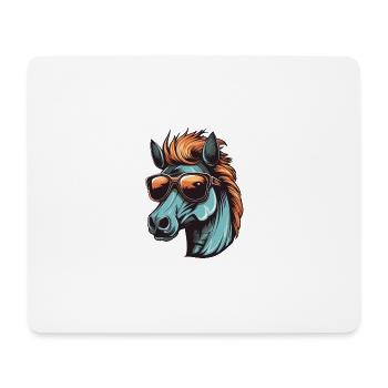 Pferd Kopf Cool - Mousepad (Querformat) - Weiß - Vorne
