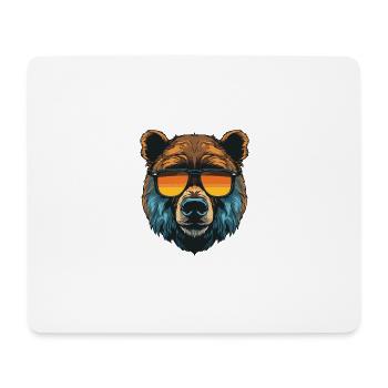 Bear Head Cool - Mouse Pad (horizontal) - white - Front