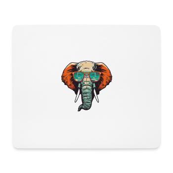 Elephant Head Cool - Mouse Pad (horizontal) - white - Front