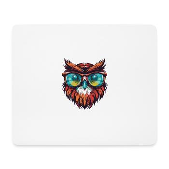 Owl Head Cool - Mouse Pad (horizontal) - white - Front