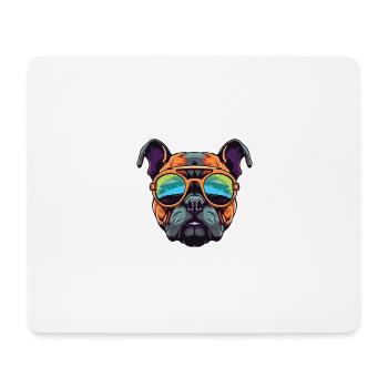 Bulldog Hund Kopf Cool - Mousepad (Querformat) - Weiß - Vorne