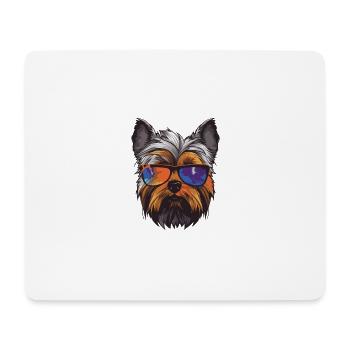 Yorkshire Terrier tête de chien Cool - Tapis de souris (format paysage) - blanc - Devant