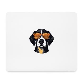Tête de chien Beagle Cool - Tapis de souris (format paysage) - blanc - Devant