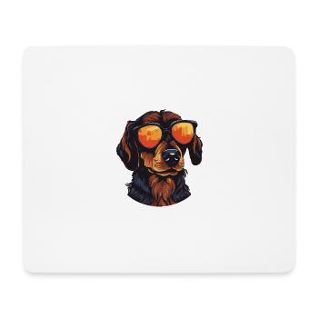 Dachshund Hund Kopf Dackel - Mousepad (Querformat) - Weiß - Vorne