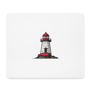 Icône de phare - Tapis de souris (format paysage) - blanc - Devant