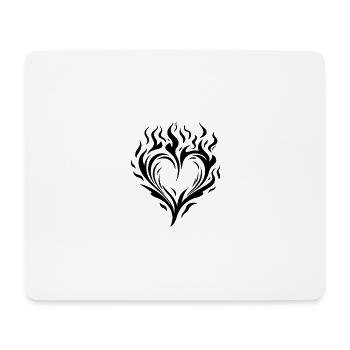 Cœur Feu Amour - Tapis de souris (format paysage) - blanc - Devant