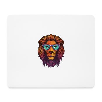 Lion Cool Head Party - Tapis de souris (format paysage) - blanc - Devant