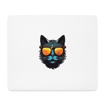Fête Cat Cool Head - Tapis de souris (format paysage) - blanc - Devant