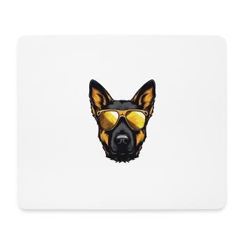 German Shepherd Dog Cool Head Party - Mouse Pad (horizontal) - white - Front