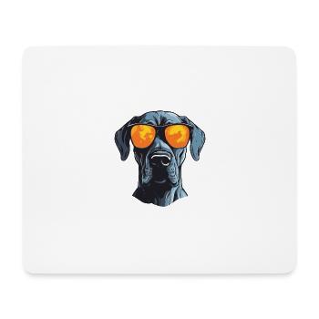 Great Dane Dog Cool Head Party - Mouse Pad (horizontal) - white - Front
