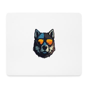 Akita Hund Cool Kopf Party - Mousepad (Querformat) - Weiß - Vorne
