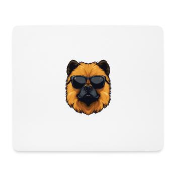 Chow Chow Hund Cool Kopf Party - Mousepad (Querformat) - Weiß - Vorne