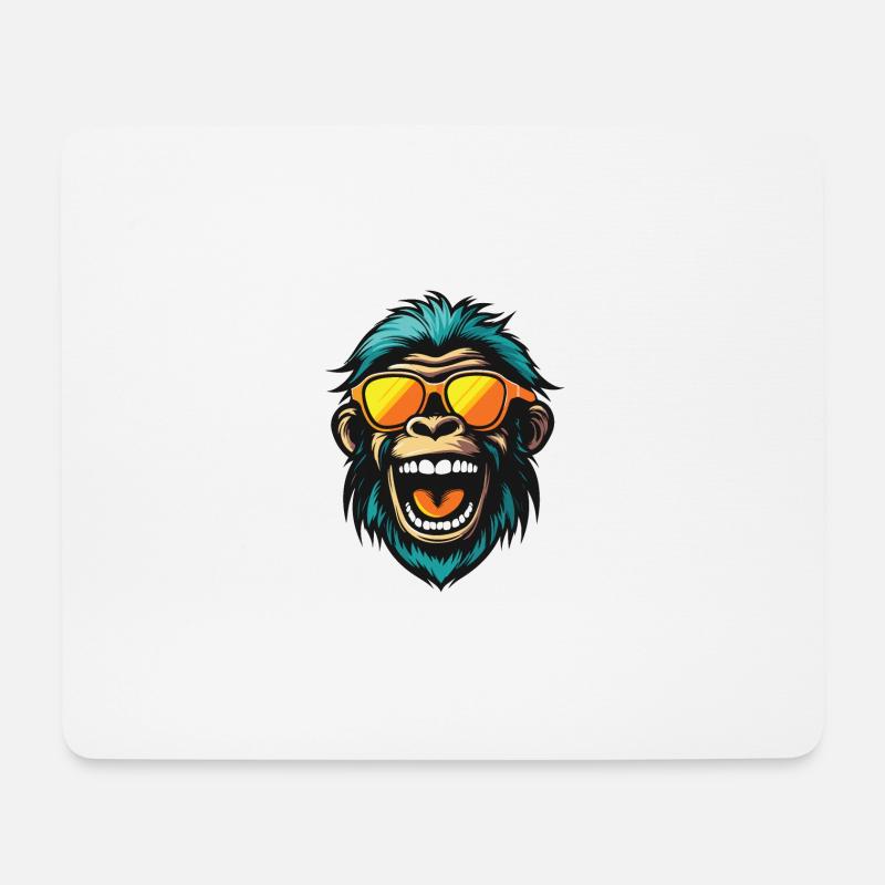 Affe Kopf Lustig Party - Mousepad (Querformat) - Weiß