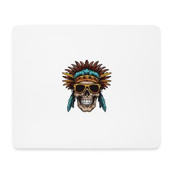 Apache Totenkopf Indianer - Mousepad (Querformat) - Weiß - Vorne