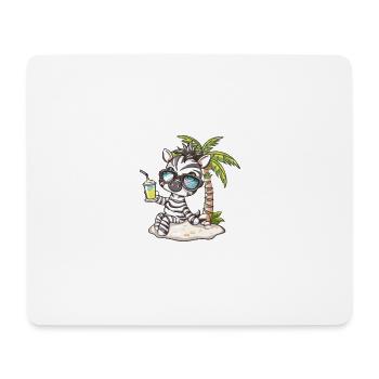 Zebra Summer Beach Comic - Mouse Pad (horizontal) - white - Front