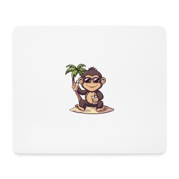 Monkey Summer Beach Comic - Mouse Pad (horizontal) - white - Front