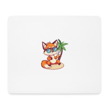 Bande dessinée Fox Summer Beach - Tapis de souris (format paysage) - blanc - Devant
