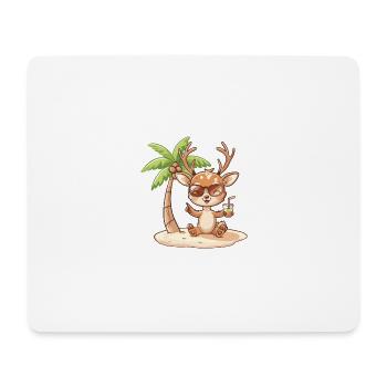 Bande dessinée Deer Summer Beach - Tapis de souris (format paysage) - blanc - Devant