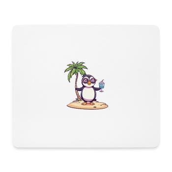 Penguin Summer Beach Comic - Mouse Pad (horizontal) - white - Front