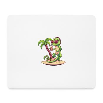 Chameleon Summer Beach Comic - Mouse Pad (horizontal) - white - Front