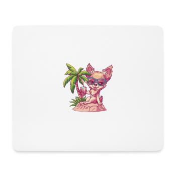 Chihuahua Dogs Summer Beach Comic - Mouse Pad (horizontal) - white - Front