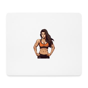 Woman Muscles Girl Fitness - Mouse Pad (horizontal) - white - Front