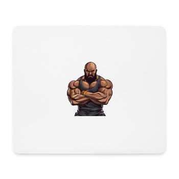 Entraînement Bodybuilder Muscles - Tapis de souris (format paysage) - blanc - Devant