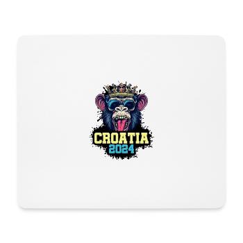 Croatia 2024 Affe - Mousepad (Querformat) - Weiß - Vorne
