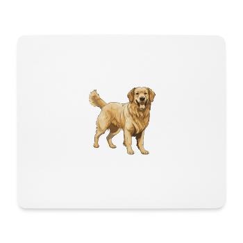 Golden Retriever Dog - Mouse Pad (horizontal) - white - Front
