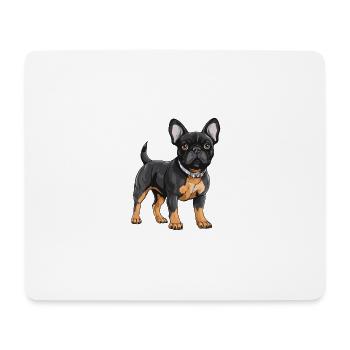 French Bulldog Dog - Mouse Pad (horizontal) - white - Front