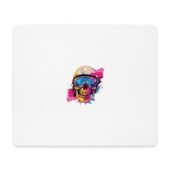 Ski Skeleton Lunettes de ski Skull - Tapis de souris (format paysage) - blanc - Devant