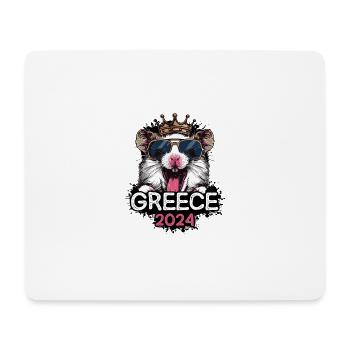 Greece 2024 Party Hamster - Mouse Pad (horizontal) - white - Front