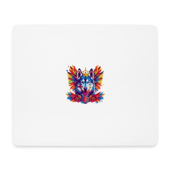 Husky Dog Crest Portrait Colorful - Mouse Pad (horizontal) - white - Front