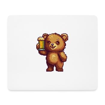 Bear Beer Pixel - Mouse Pad (horizontal) - white - Front